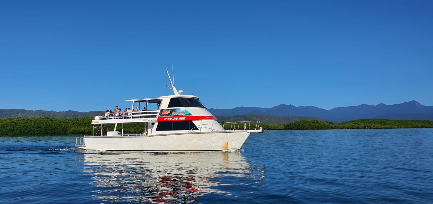 a small boat in a large body of water